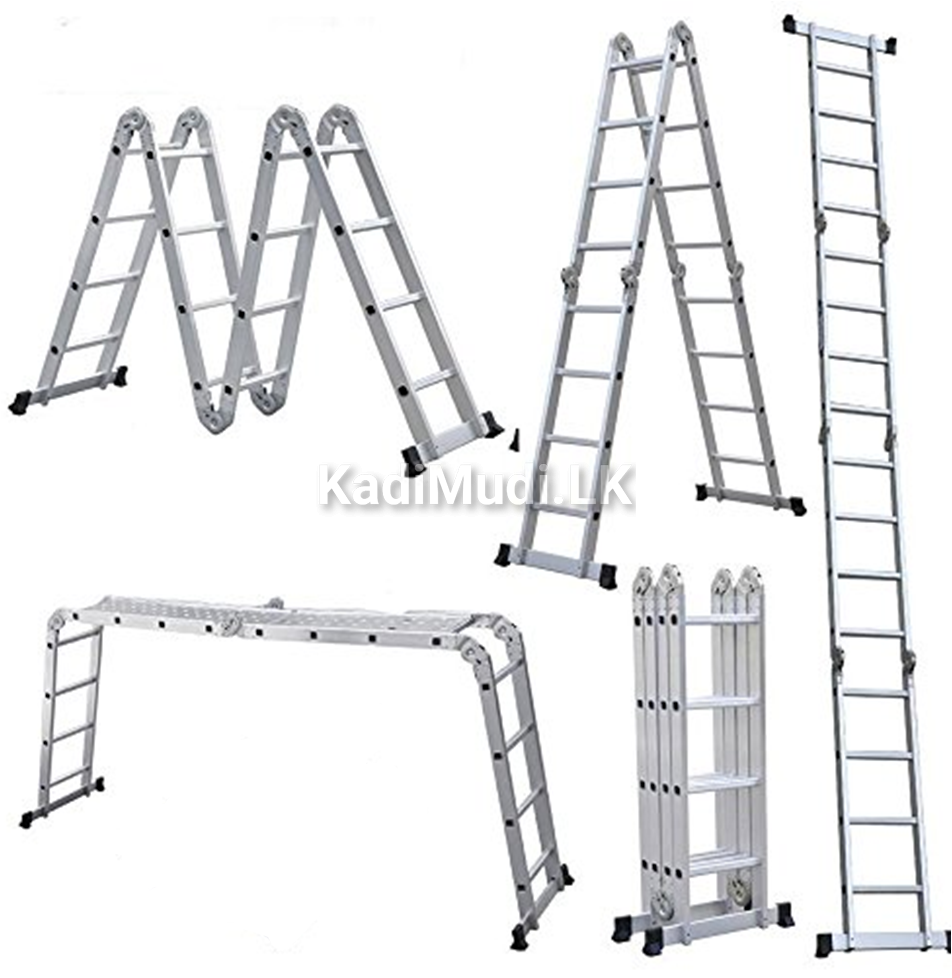 12FT & 15FT ALUMINUM LADDERS – 150KG CAPACITY