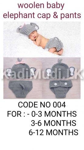 WOOLEN BABY ELEPHANT CAP AND PANT