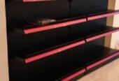 SHOP RACK & CASH COUNTER WITH STEEL & WEEL BASKET