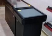 SHOP RACK & CASH COUNTER WITH STEEL & WEEL BASKET