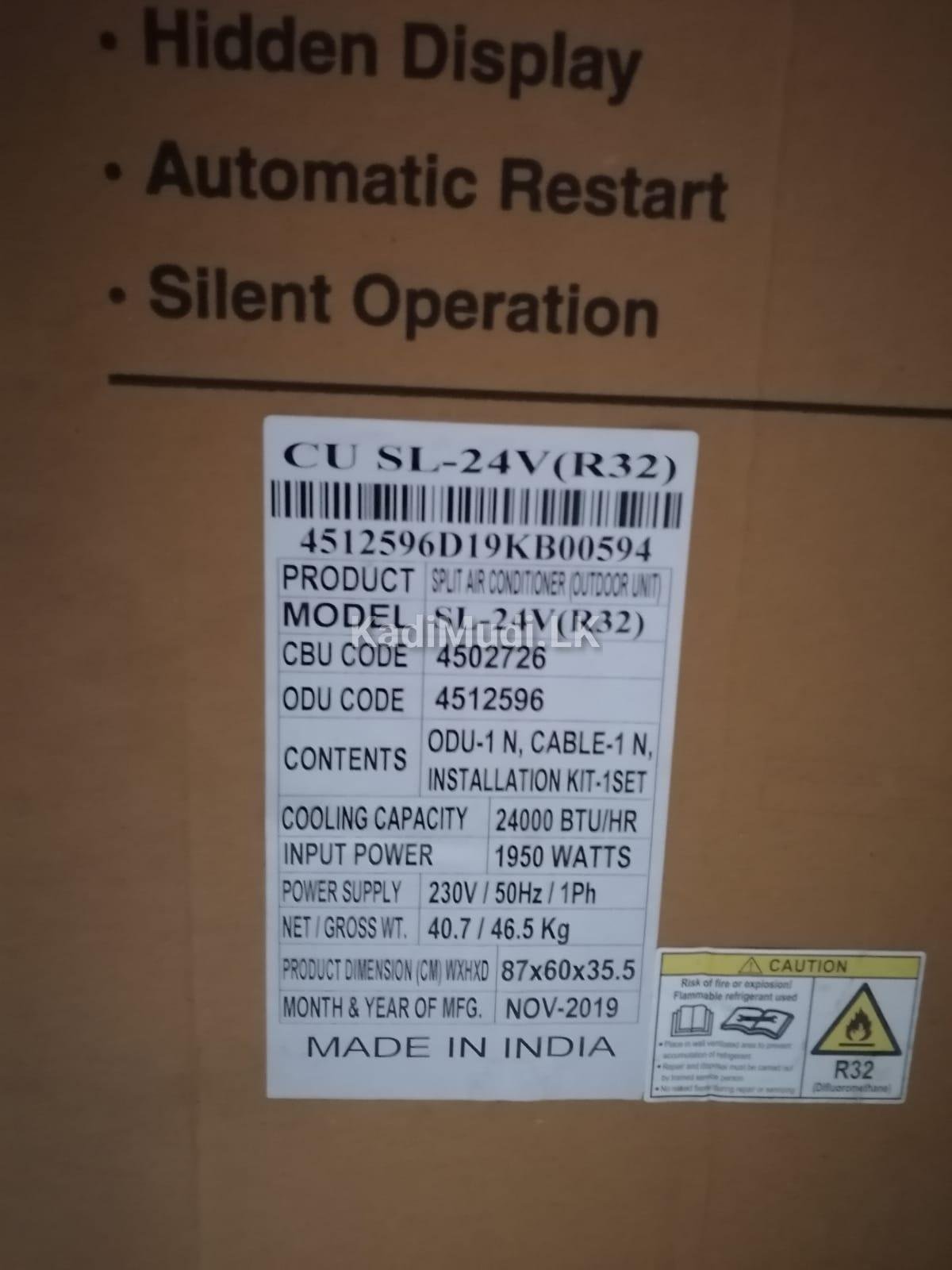 SISIL Air Conditioner 24000 BTU