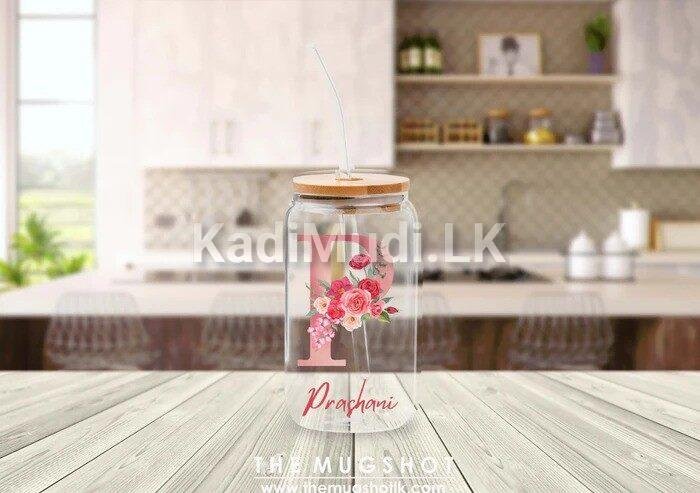 Personalized Wooden Lid Glass Tumbler