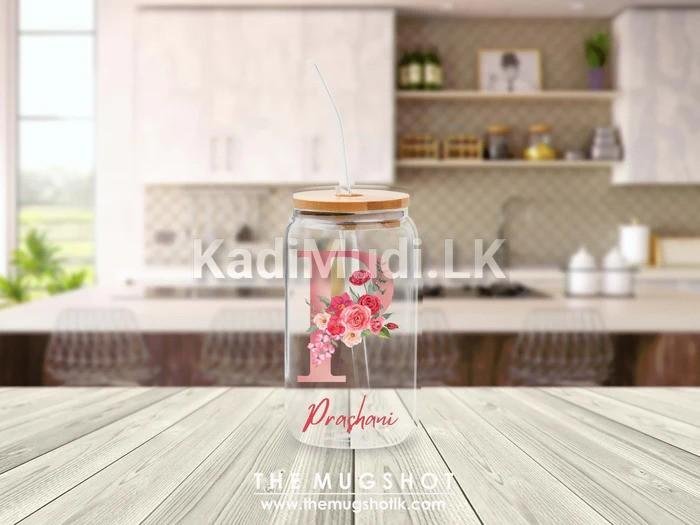 Personalized Wooden Lid Glass Tumbler
