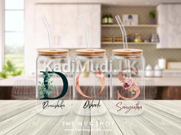 Personalized Wooden Lid Glass Tumbler
