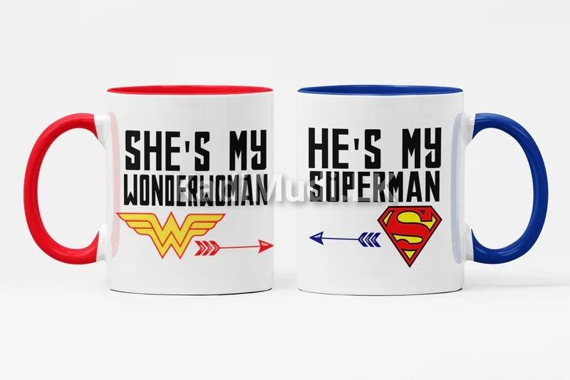 Superhero Couple Mugs – Velentine’s Day Gift